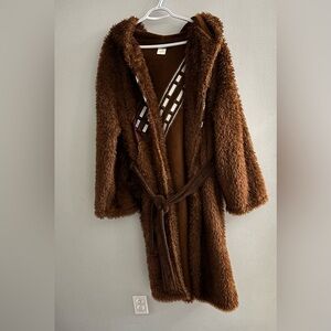 Star Wars Chewbacca Adult Men Women Plush Bathrobe Brown Fleece Hood and Belt